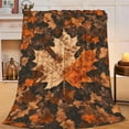 thumbnail image 6 of Fall Pumpkin Blanket Autumn Maple Leaf Throw Blanket Plaid Thanksgiving Orange Flannel Stuff Merch Cozy Decor Fleece Soft Plush Fuzzy Warm Lightweight Bedding Gifts for Women Girls Couch 50"X40", 6 of 6