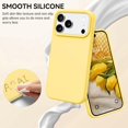 thumbnail image 2 of Smooth Liquid Silicone Case for iPhone 17 Pro Max 6.9", Shockproof Protective Phone Cover,Yellow, 2 of 6