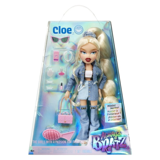 Muñeca de moda Bratz Alwayz Cloe con 10 accesorios y póster