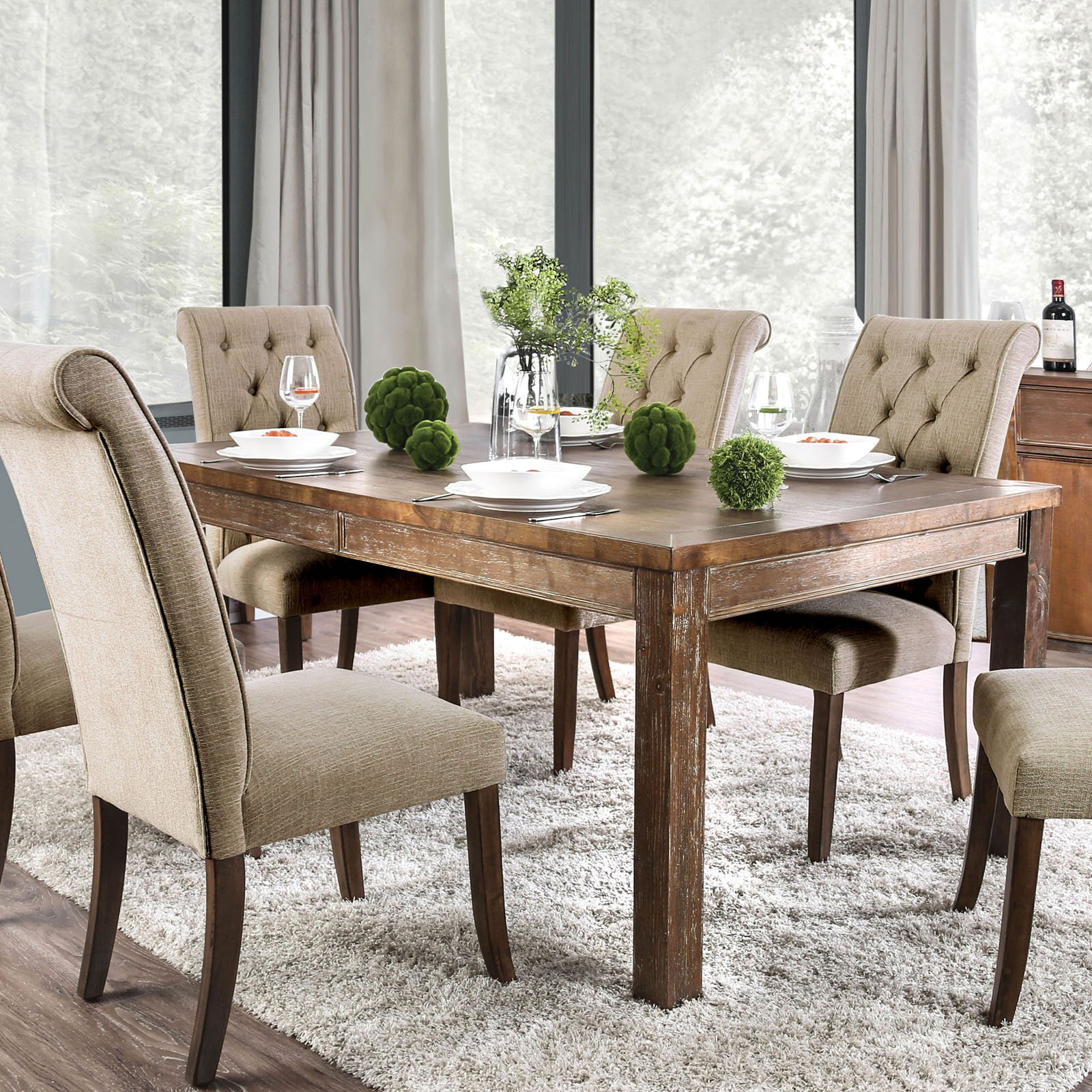 Furniture of America Bennington 72 in. Rectangle Dining Table