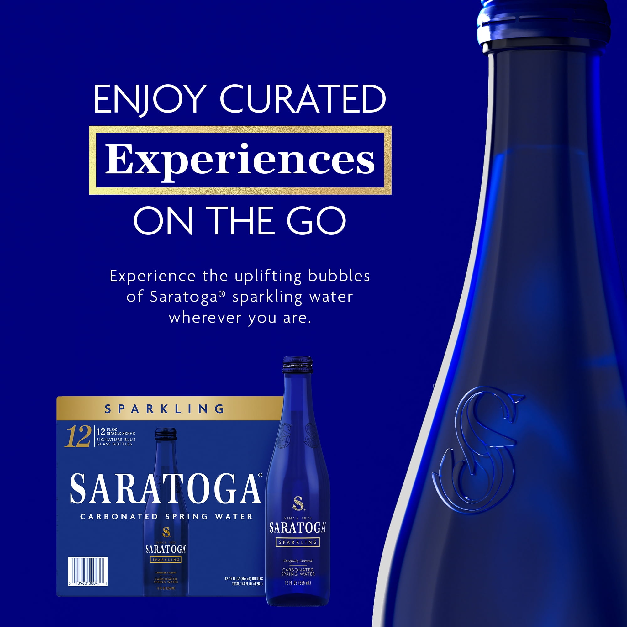 Saratoga Sparkling Spring Water, 12 fl oz, 12-pack Glass Bottles