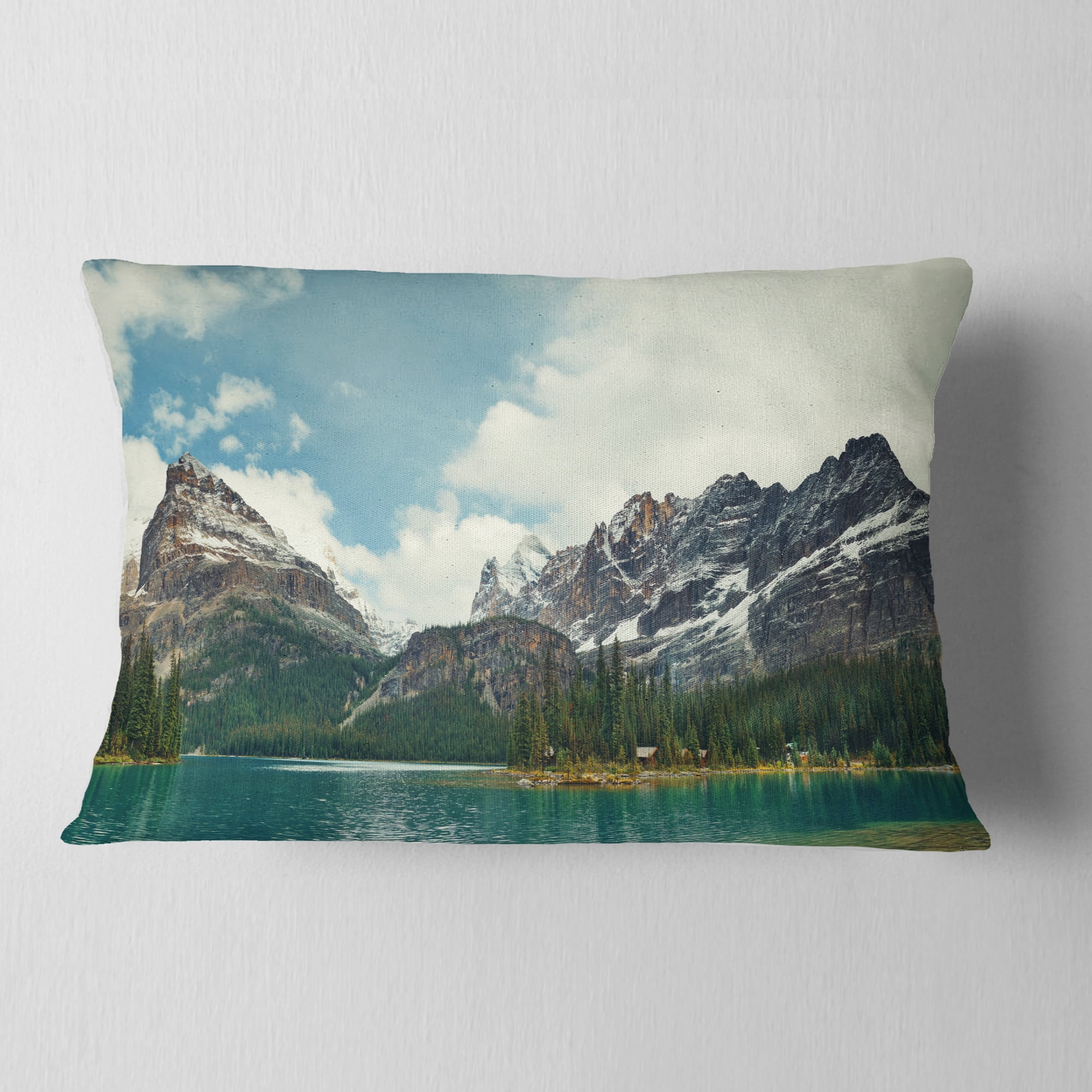 Designart Yoho National Park Panorama - Landscape Printed Throw Pillow - 12x20