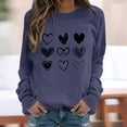 thumbnail image 4 of Aoiroe Women's Fall Long Sleeve Pullover Tops,Lightweight Sweaters Casual Valentine Pullover Long Sleeve Tops Valentines Crewneck Pullover Shirts Loose Lightweight Blouse Tops Navy 2XL, 4 of 8