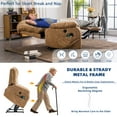 thumbnail image 3 of SOCIALCOMFY Bronzing Suede Fabric Office Power Remotes 1 x Dual Motor Large Power Lift Recliner Chair, Sand, 3 of 7