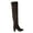 BROWN, variant on DREAM PAIRS Women's Fashion Thigh High Over The Knee Boots Block Mid Heel Long Sexy Faux Fur Boots HIGHLEG KHAKI Size 9.5