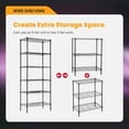 thumbnail image 6 of FDW 6-Tier Adjustable Wire Shelving,with One 6-Tier Shelf or Two 3-Tier Shelf(Black, 13" D x 23" W x 59" H), 6 of 6