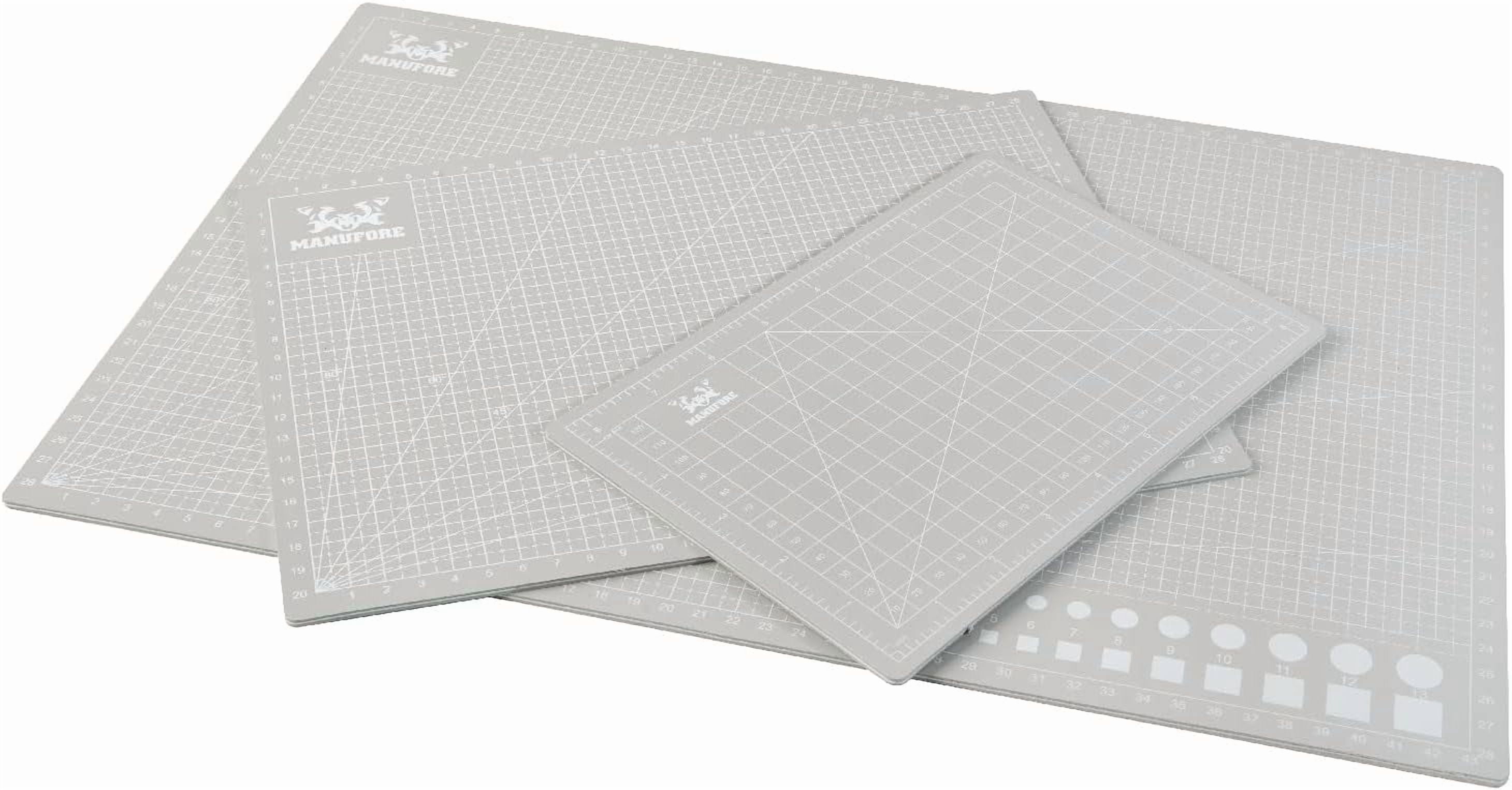 RGHJAR-Gray Cutting Mat A3, A4, A5 Set with Centimeter and Inch Scale Self Healing Craft Cutting Board with 3mm 5-ply Thickness for Using Rotary Cutter, Craft Knife, Paper Knife