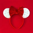 thumbnail image 4 of Diadema de Mickey Mouse para niña y mujer, bandanas de algodón suave con lazo, perlas blancas de Disney, accesorios para el cabello de Minnie para Festival, 4 of 5