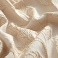 thumbnail image 5 of Nanshing Home 7 Pieces Beige Gold Comforter Set, King Size, Jacquard with Matching Solid Microfiber Piecework, 3D Leaves Texture Design, Includes Bed Skirt, Shams, and Decorative Pillows, 5 of 7