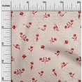 thumbnail image 2 of oneOone Cotton Jersey Light Beige Fabric Floral Floral Silhouette With Texture Dress Material Fabric Print Fabric By The Yard 58 Inch Wide, 2 of 4