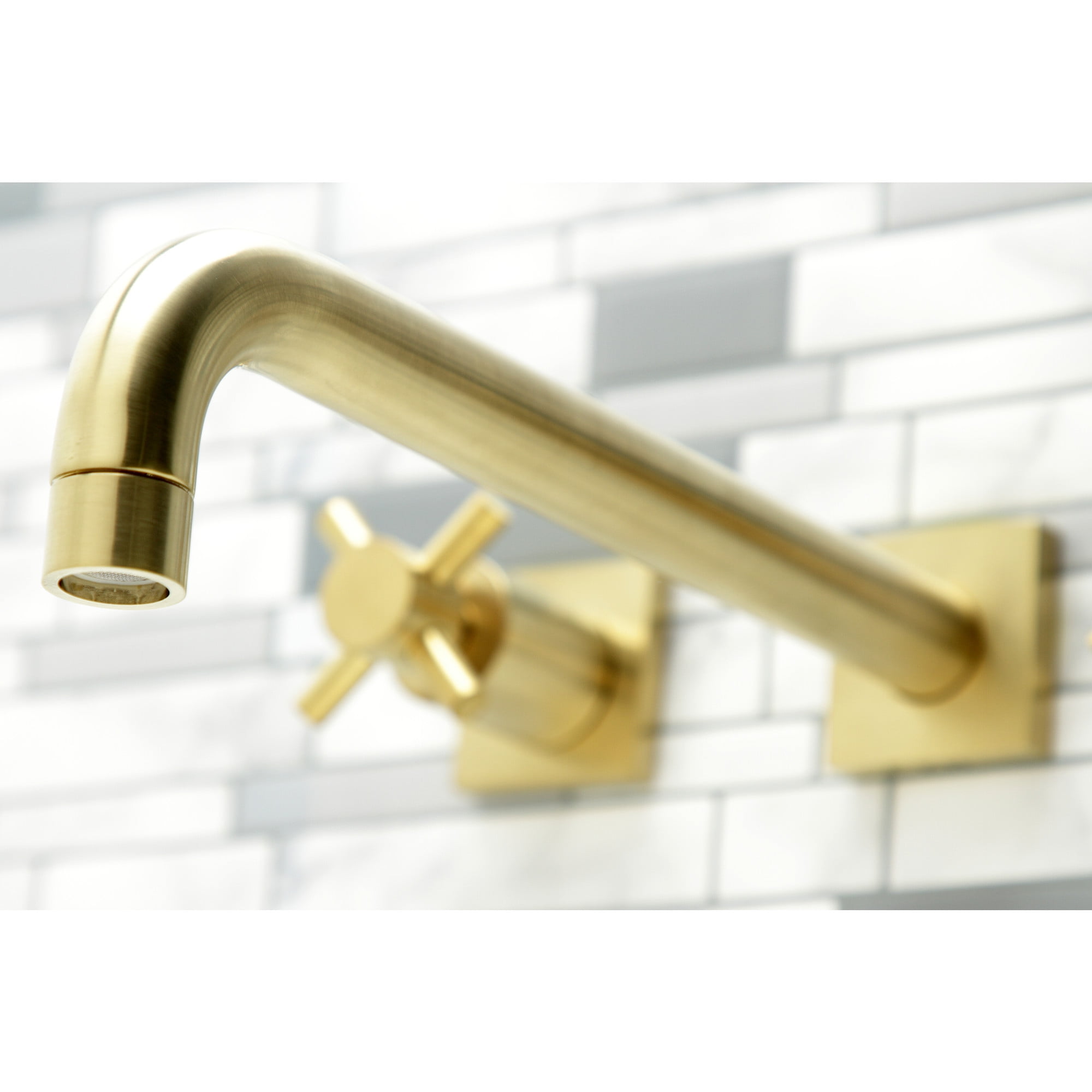Kingston Brass KS6057DX Concord Two-Handle Wall Mount Roman Tub Faucet, Brushed Brass