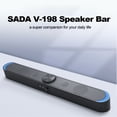 thumbnail image 3 of SADA V-198 USB Powered Sound Bar Computer Speakers with LED Lights 3.5mm Audio Mic Plug Wired Soundbar Speaker for PC Cellphone Tablets Desktop Laptop, 3 of 9