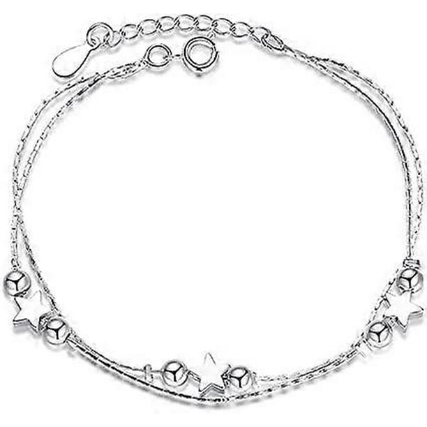 Pulsera con dije de estrellas centelleantes, pulsera de estrellas con cuentas, pulsera minimalista, pulsera para uso diario, pulsera de eslabones, pulsera celestial, regalo