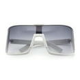 thumbnail image 1 of Fancy Large Oversized Curved Panel Monoblock Shield Sport Plastic Sunglasses White - Smoke, 1 of 7
