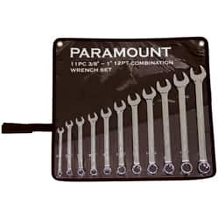 

Paramount 11 Piece Combination Wrench Set 3/8 to 1 Chrome Vanadium Steel