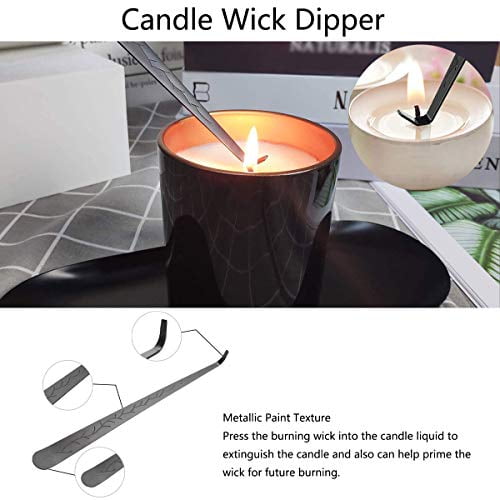 Candle Wick Snuffer Black Storage Tray Plate Candle Wick Trimmer Buywoow 4 in 1 Candle Accessory Set Candle Wick Dipper Candle Care Tools