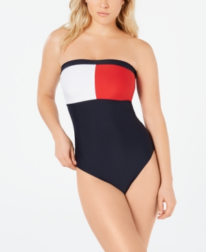 tommy hilfiger colorblock swimsuit