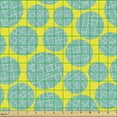 thumbnail image 2 of Geometric Fabric by the Yard, Contemporary Art Pattern with Squared Ornamental Modern Rounds Print, Decorative Upholstery Fabric for Sofas and Home Accents, Yellow and Seafoam by Ambesonne, 2 of 5