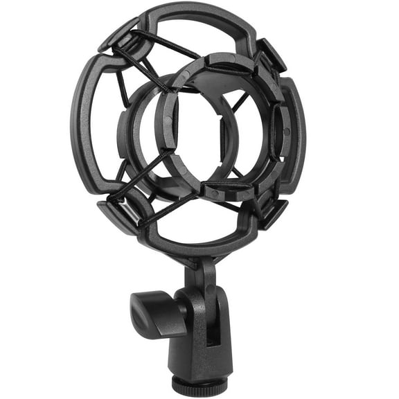 Universal Microphone Shock Mount – Adjustable Anti-Vibration Mic Holder for 42–46mm Condenser Microphones, Studio Recording Suspension Clip Stand