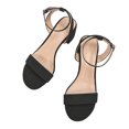 thumbnail image 3 of LuckLilac Women's Round Open Toe Sandals Chunky Low Heel Ankle Strap Heels Casual Daily Office Wedding Shoes, 3 of 7