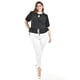 thumbnail image 5 of Blusa con detalle de lazos Roman Fashion /Tallas Extras, 1889 (Negro lineas) negro 36, 5 of 6