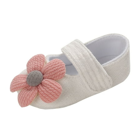 

Baby Girl Spring and Autumn Prewalker Shoes Lovely Flower Solid Princess Shoes Casual Non-slip Soft Sole Walking Shoes