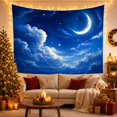 thumbnail image 3 of Crescent Moon and Stars Against Billowy Clouds Dreamy Celestial for Space Lovers Celestial Wall Art Decor Housewarming Gift Tapestry Wall Hanging for Bedroom and Living Room, 3 of 7