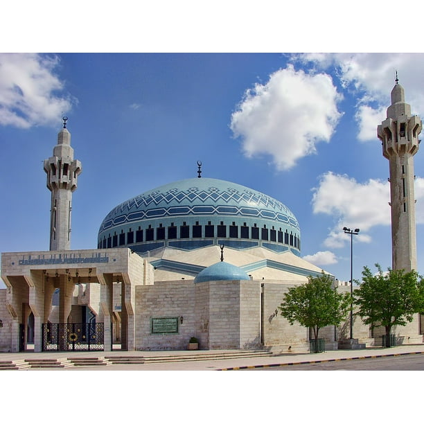 Architecture Jordan Landmark Blue Mosque Amman12 Inch By 18 Inch