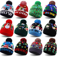 thumbnail image 3 of Gorro navideño de lana con LED de jacquard, gorro navideño de punto cálido para otoño e invierno, 3 of 5