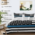 thumbnail image 3 of Thin Blue Duvet Cover Set Queen 4 Pieces Line Flag American Police Flag Honoring Law Enforcement Officers Bedding Set with Zipper Closure,1 Comforter Cover 90x92 In 1 Flat Sheet&2 Pillow Cases, 3 of 7