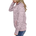 thumbnail image 2 of Sudadera con capucha para mujer Sudadera con capucha de color sólido Sudadera con cuello de cremallera de manga larga Top informal suelta de otoño, Rosa, L Inevent AP003716-03, 2 of 4