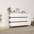 thumbnail image 6 of Kepooman Chest of Drawers, Modern 6 Double Drawer Dresser for Bedroom, White Storage Cabinet for Living Room, Nursery Dresser, 6 of 6