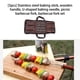 thumbnail image 3 of Soidarity 5 piezas de tenedores para barbacoa de acero inoxidable, pinchos para barbacoa de verduras, pinchos en forma de U, palitos portátiles para asar Kits de desorden para acampar Soidarity OD028534-01, 3 of 6