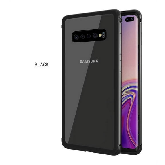 Galaxy S10 Plus Rugged Clear Case, Allytech Full-Body Hybrid Bumper Cover, Support Wireless Charging, Shockproof Case for Samsung Galaxy S10 Plus 2019, Black/Clear
