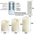 thumbnail image 6 of Rechargeable Flameless Candle, Flashing LED Pillar Real Wax Candle with Remote Control and Timer, Clear Glass Electronic Candles for Room Decoration, 1 Set of 3, 6 of 10