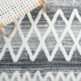 thumbnail image 6 of SAFAVIEH Moroccan Tassel Nevaeh Diamond Shag Area Rug, Grey/Ivory, 6'7" x 6'7" Square, 6 of 8