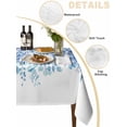 thumbnail image 2 of Blue Eucalyptus Leaves Table Cloth, Spring Summer Botanical Floral Waterproof Tablecloth for Square Tables, Reusable Washable Fabric Table Cover for Restaurant Kitchen Dining Tables 54"x54", 2 of 6