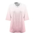 thumbnail image 5 of ylioge S-5X Plus Size T Shirts for Women V Neck 3/4 Sleeve Tees Tops Womens Trendy Gradient Printed Pullover Breathable Loungewear Work Tshirts Shirt, 5 of 5