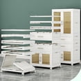 thumbnail image 4 of Armario plegable transparente, contenedor de almacenamiento, ruedas en la parte inferior, organizador de mesita de noche, grandes contenedores plegables, 4 of 4