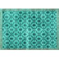 thumbnail image 1 of Ahgly Company Machine Washable Indoor Rectangle Persian Turquoise Blue Traditional Area Rugs, 2' x 3', 1 of 4