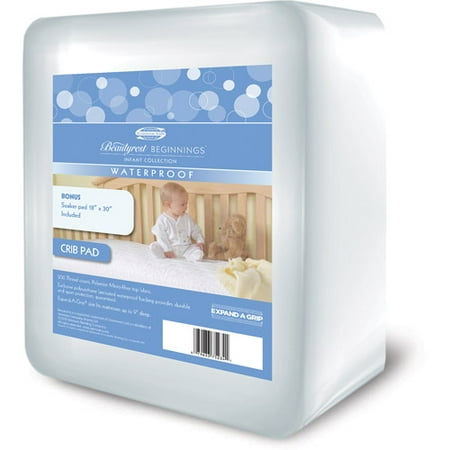 Louisville Beautyrest Beginnings Waterproof Crib Pad with Soaker Pad
