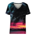 thumbnail image 4 of GaThRRgYP Tops for Women Trendy,Blouse for Women Dressy Casual,Womens Spring and Summer Casual V-Neck T-Shirt Printed Short Sleeved Top, 4 of 5