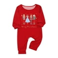 thumbnail image 2 of Cartoon Nut-cracker Family Christmas Pajamas Matching Sets – Red Long Sleeve Tops & Red Black Plaid Pants with Nut-cracker Print, Holiday Xmas PJs Sleepwear for Couples, Men, Women, Adults, 2 of 3