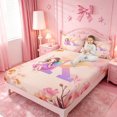 thumbnail image 3 of meiyoeat Personalized Monogram K Bed Sheets,Vintage Plant Floral Full Size Sheets For Girl,4pcs,1 Flat Sheet,1 Fitted Sheet and 2 Pillowcases, 3 of 6