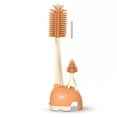 thumbnail image 1 of Botella Biberón Cepillos de silicona Conjunto con soporte Botella de leche 360 ​​GRADO Pincel de paja Portátiles Adultos Tazas Lavado Kit Hogar Naranja Inevent HA011368-02B, 1 of 7