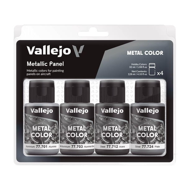 Set de Pinturas Vallejo Metal Color Metallic Panel 4x32 ml