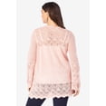 thumbnail image 2 of Roaman's Women's Plus Size Bell Sleeve Pointelle Cardigan, 2 of 4