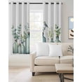 thumbnail image 2 of Teal Eucalyptus Leaves Kitchen Curtains Watercolor Vase Birds Cafe Short Curtains for Bathroom Blackout Window Curtain Grommet Small Window Treatment Tier Drapes for Bedroom Living Room 42"x45"x2, 2 of 9