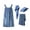 .Blue, variant on Akafmk Women's Bathrobe Set Sleeveless Absorbent Robe with Pockets + Turban Towels, 4-Piece Spa Sleepwear