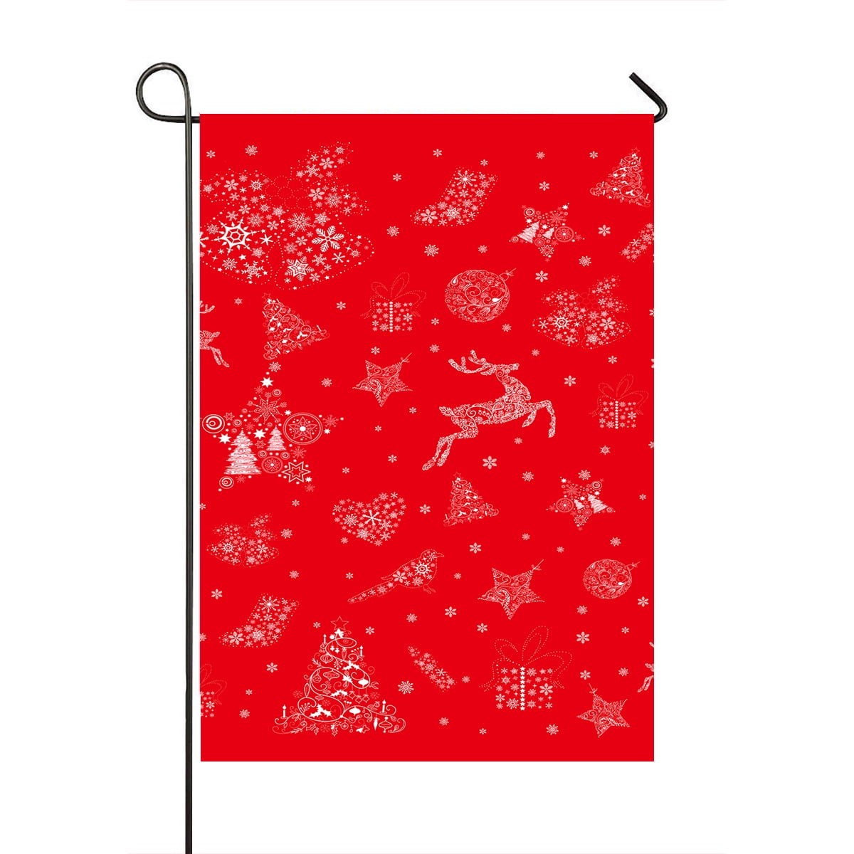 GCKG Christmas Garden Flag,Xmas Merry Christmas Reindeer Red Home